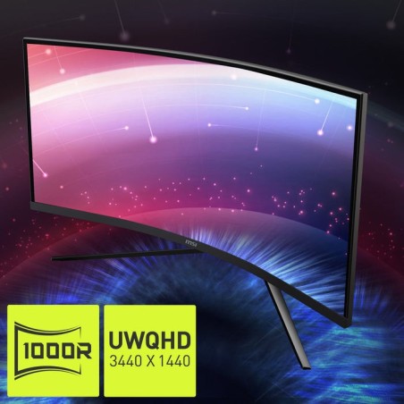 Msi mag 345cqrde, monitor gaming 86 cm 34", negro, uwqhd, va, curvo, ai-vision, panel 180hz 9s6-3dd14h-003
