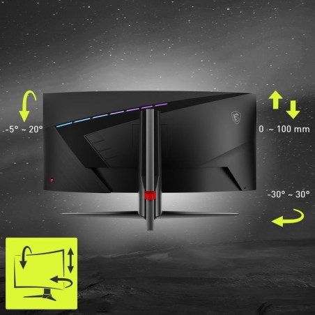 Msi mag 345cqrde, monitor gaming 86 cm 34", negro, uwqhd, va, curvo, ai-vision, panel 180hz 9s6-3dd14h-003