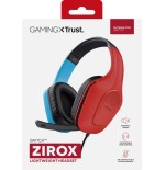 Auriculares gaming con micrófono trust gaming gxt 416s zirox jack 3.5 azules y rojos