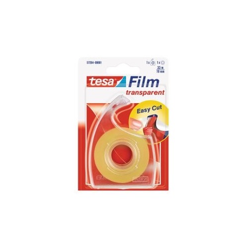 Tesa tesafilm cinta autoadhesiva transparente 19mmx33m - resistente al desgarro - sin pvc