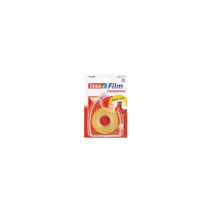 Tesa tesafilm cinta autoadhesiva transparente 19mmx33m - resistente al desgarro - sin pvc
