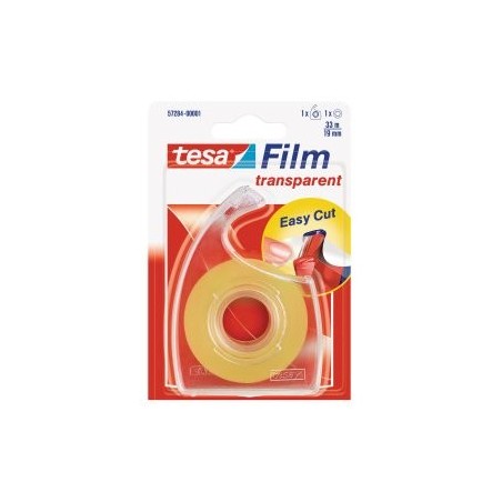 Tesa tesafilm cinta autoadhesiva transparente 19mmx33m - resistente al desgarro - sin pvc