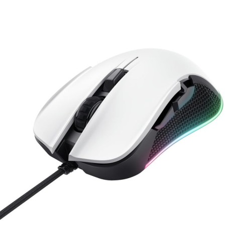 Raton gaming gxt922 ybar blanco/negro rgb trust hasta 7200ppp/ iluminación led rgb/ 6 botones programables