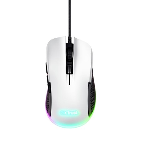 Raton gaming gxt922 ybar blanco/negro rgb trust hasta 7200ppp/ iluminación led rgb/ 6 botones programables