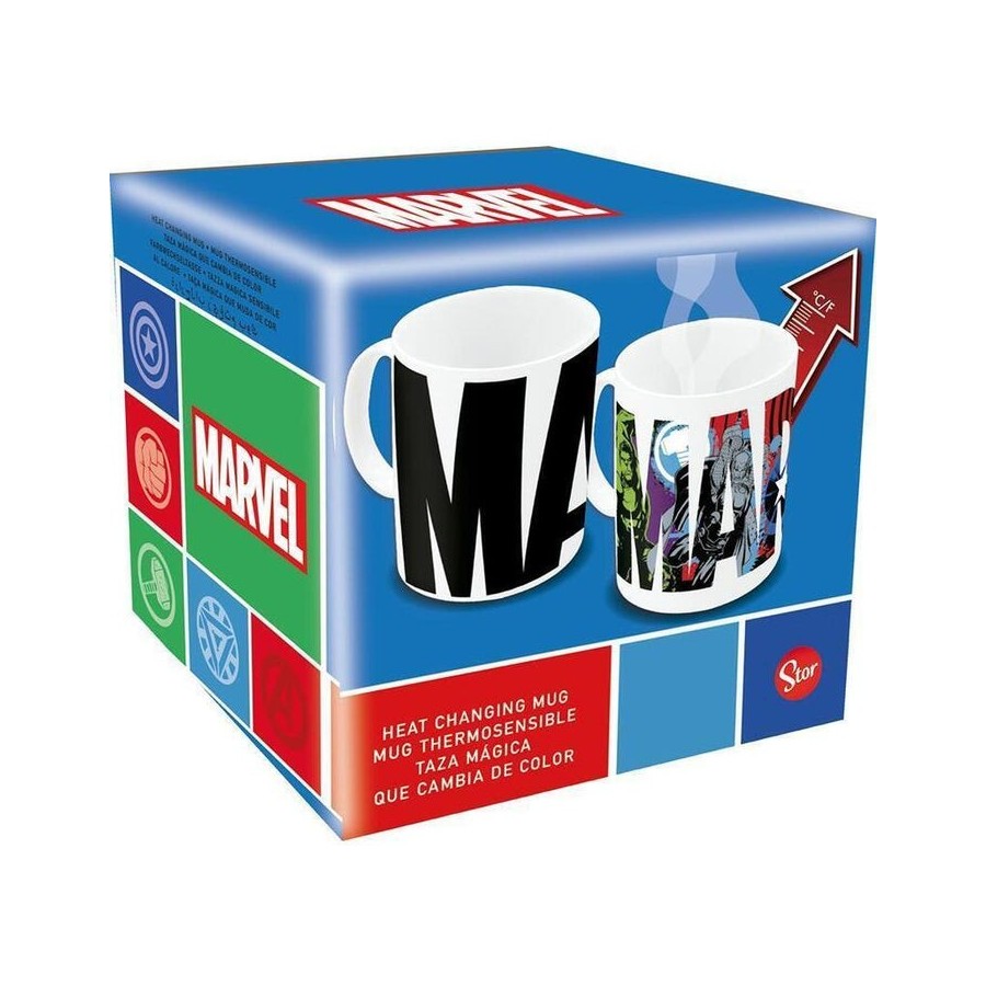 Taza cerámica avenger 325ml cambio color (caja regalo)