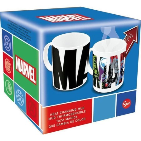 Taza cerámica avenger 325ml cambio color (caja regalo)