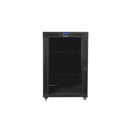 Lanberg ff01-8022-12bl free-standing rack 19" self-assembly flat pack 22u 800x1000mm negro glass door lcd