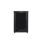 Lanberg ff01-8022-12bl free-standing rack 19" self-assembly flat pack 22u 800x1000mm negro glass door lcd