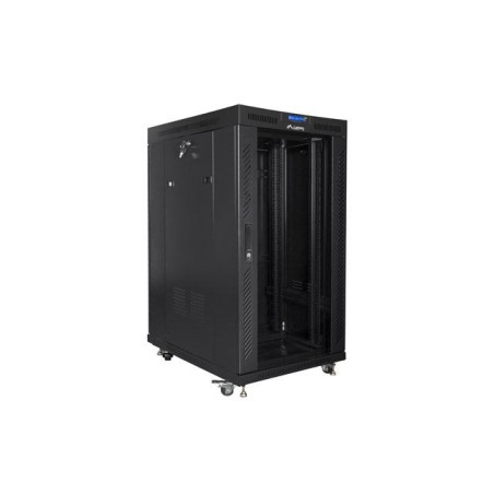 Lanberg ff01-8022-12bl free-standing rack 19" self-assembly flat pack 22u 800x1000mm negro glass door lcd