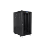 Lanberg ff01-8022-12bl free-standing rack 19" self-assembly flat pack 22u 800x1000mm negro glass door lcd