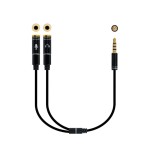 Nanocable cable adaptador audio jack 3.5mm macho 4 pines a 2x jack 3.5mm hembra 3 pines 0.30m - negro