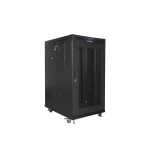 Lanberg ff01-8022-23bl free-standing rack 19" self-assembly flat pack 22u 800x1000mm negro mesh door lcd