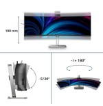 Monitor  philips 49b2u6903ch 00 48.8" 5120x1440 va curved h a 170mm superwide usb-c 75hz dp 2xhdmi usb hub speakers webcam