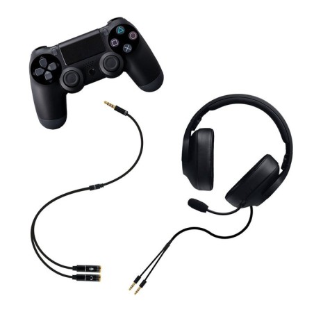Nanocable cable adaptador audio jack 3.5mm macho 4 pines a 2x jack 3.5mm hembra 3 pines 0.30m - negro