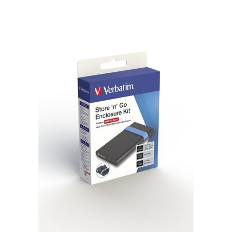 Verbatim store'n'go enclosure kit carcasa de disco duro/ssd negro, azul 2.5"