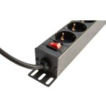 Alcasa gc-n0075 base múltiple 4 salidas ac interior negro, rojo