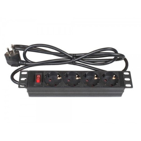Alcasa gc-n0103 unidad de distribución de energía (pdu) 4 salidas ac 1u negro