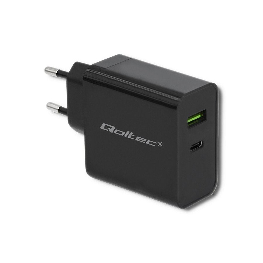 Cargador  qoltec 51717  45w  5-20v  2.25-3a  usb tipo c pd  usb  negro