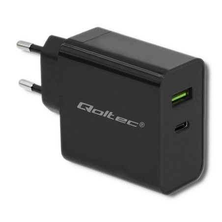 Cargador  qoltec 51717  45w  5-20v  2.25-3a  usb tipo c pd  usb  negro