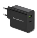 Cargador  qoltec 51717  45w  5-20v  2.25-3a  usb tipo c pd  usb  negro