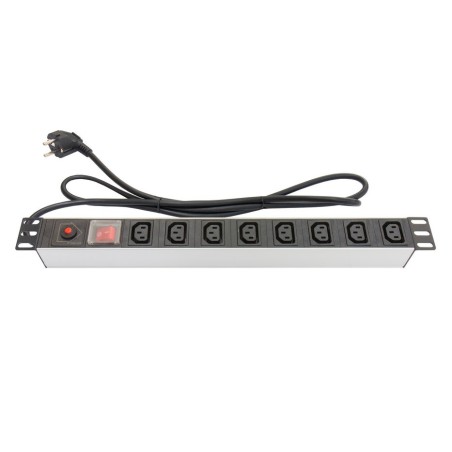 Alcasa gc-n0074 unidad de distribución de energía (pdu) 8 salidas ac 1u negro, acero inoxidable