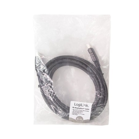 Cable logilink cd0103  displayport 5 m negro