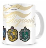 Taza escudos casas hogwarts blanca ceramica harry potter