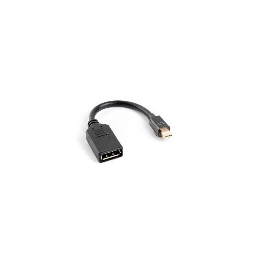 Lanberg adaptador mini displayport macho a displayport hembra ad-0003-bk resolucion hasta 1920x1200 60hz cable 12 cm negro