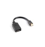 Lanberg adaptador mini displayport macho a displayport hembra ad-0003-bk resolucion hasta 1920x1200 60hz cable 12 cm negro