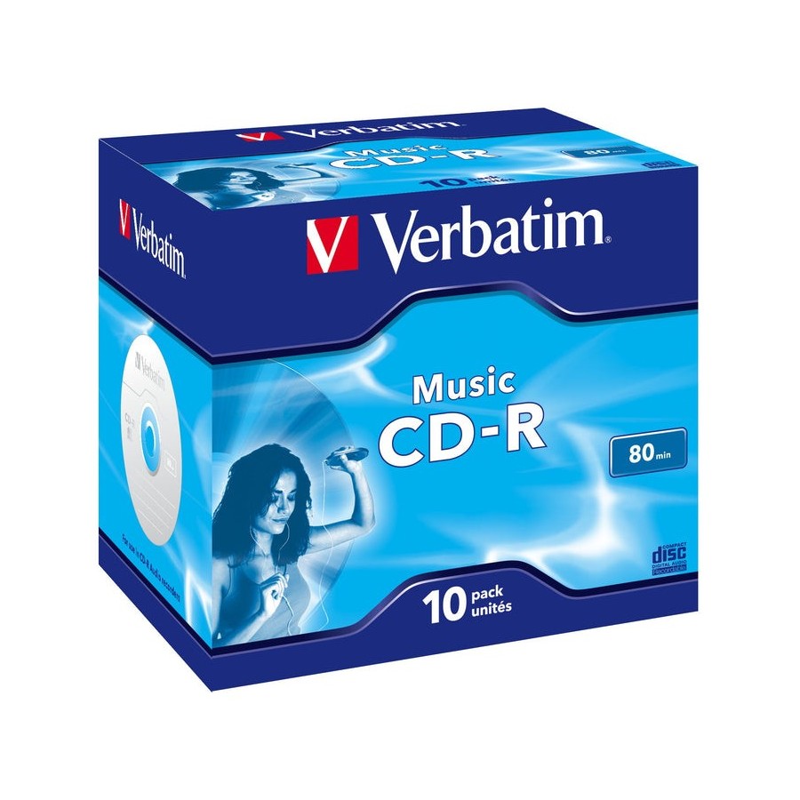 Verbatim cd-r audio 700mb 12x jewel case 10  80 minutos