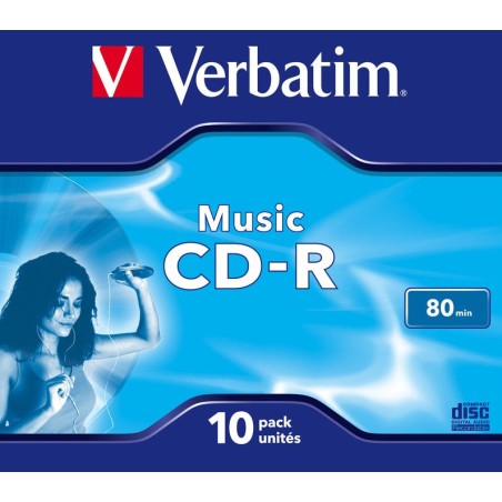 Verbatim cd-r audio 700mb 12x jewel case 10  80 minutos