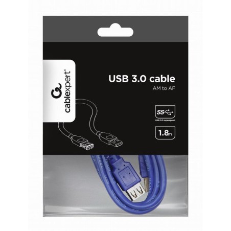 Gembird cable usb 3.0  a/a ( alargo) 1.80m m/h azul ccp-usb3-amaf-6