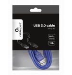 Gembird cable usb 3.0  a/a ( alargo) 1.80m m/h azul ccp-usb3-amaf-6