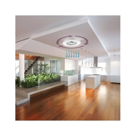 Lampara techo muvit io wifi 40w blanco + ventilador 20w