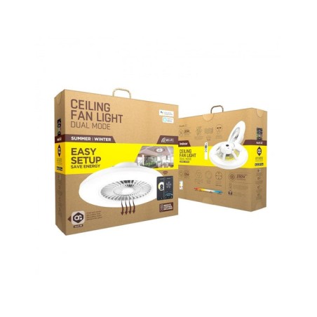 Lampara techo muvit io wifi 40w blanco + ventilador 20w