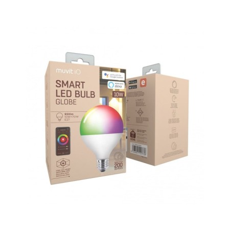 Bombilla muvit io globo e27 10w rgb