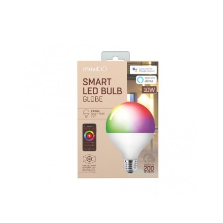 Bombilla muvit io globo e27 10w rgb