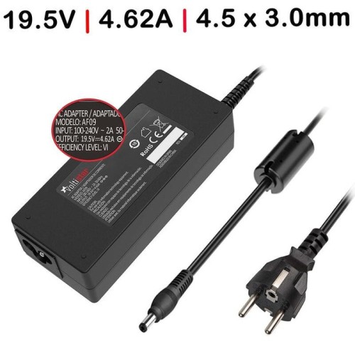 Cargador para ordenador dell optiplex 7040m 19.5v 4.62a 4.5x3.0mm