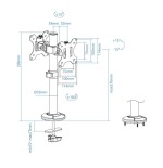 Soporte mesa 2 pantallas gira incli 17-32 negro
