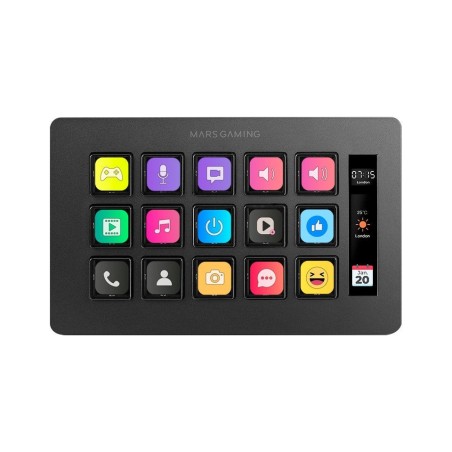 Stream deck slim mars gaming msd-one 15 teclas lcd negro