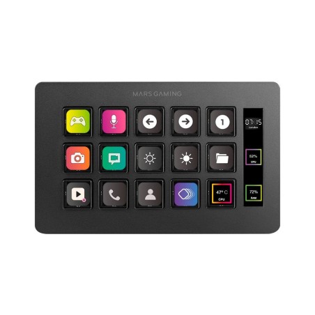 Stream deck slim mars gaming msd-one 15 teclas lcd negro