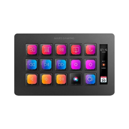 Stream deck slim mars gaming msd-one 15 teclas lcd negro
