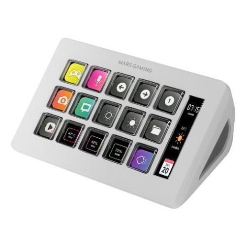 Stream deck slim mars gaming msd-one 15 teclas lcd blanco