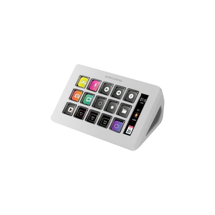 Stream deck slim mars gaming msd-one 15 teclas lcd blanco