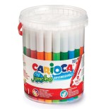 Carioca jumbo pack de 50 rotuladores - cuerpo octogonal maxi - tinta superlavable - punta maxi 6mm bloqueada - tapa