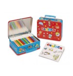 Carioca pack de 100 rotuladores punta fina y tinta superlavable - caja de metal - 1 album para colorear - dedicado a