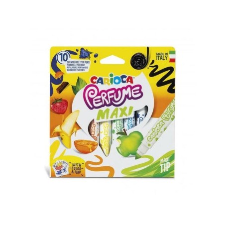 Carioca perfume maxi pack de 10 rotuladores - tinta perfumada - lavable - libre de sustancias alergenicas - aromas