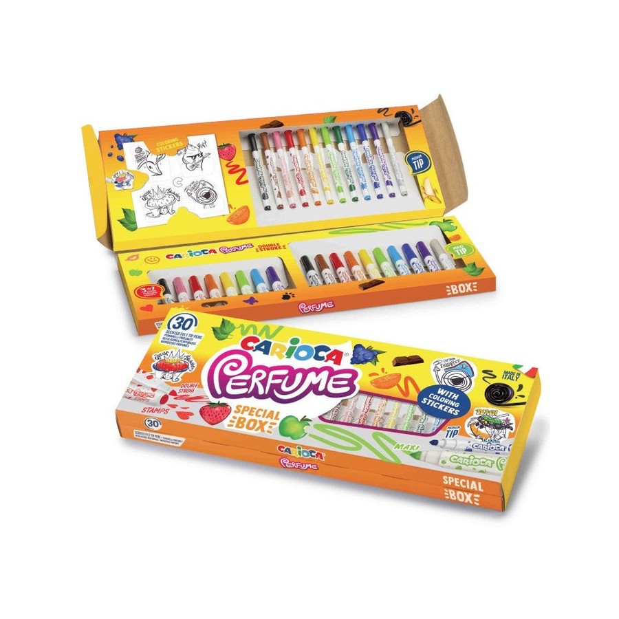 Carioca pack de 30 rotuladores perfumados - tinta lavable - aromas naturales - libre de sustancias alergenicas - punta