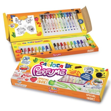 Carioca pack de 30 rotuladores perfumados - tinta lavable - aromas naturales - libre de sustancias alergenicas - punta