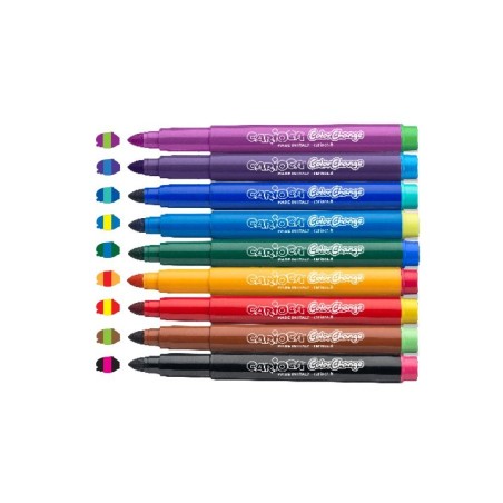 Carioca color change pack de 10 rotuladores - tinta magica cambia de color - incluye rotulador magink para dos colores